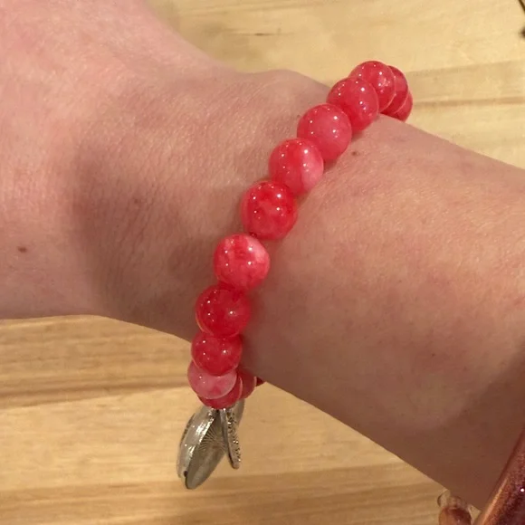 Plunder Red Beaded Bracelet with Inspirational Charms - Picture 3 of 4